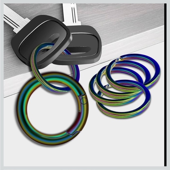 Rainbow Key Ring Heavy Duty Metal Pet Dog Tags New - Picture 2 of 3